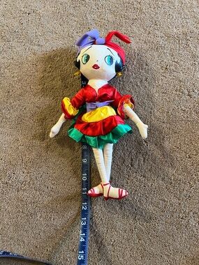 Betty Boop Red, Green, Yellow & Purple Cloth Doll